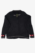 Vintage Black Nutcracker Angels Ugly Christmas Cardigan (1990s)