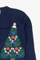 Vintage Navy Blue Susan Bristol Ugly Christmas Cardigan (1990s)