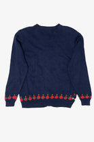 Vintage Navy Blue Susan Bristol Ugly Christmas Cardigan (1990s)