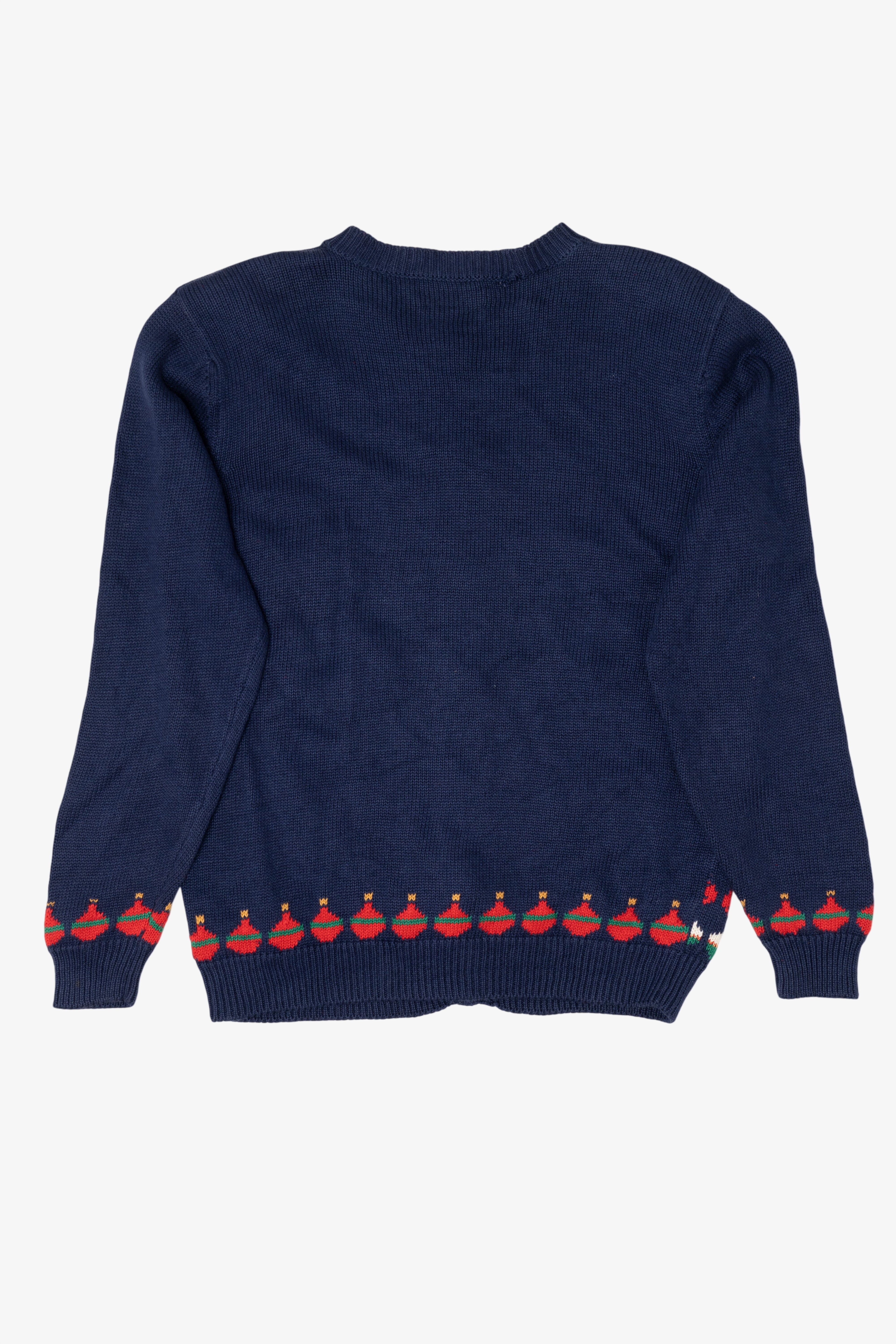 Vintage Navy Blue Susan Bristol Ugly Christmas Cardigan (1990s)