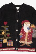 Vintage Black Northern Isles Santa Ugly Christmas Cardigan (2000s)
