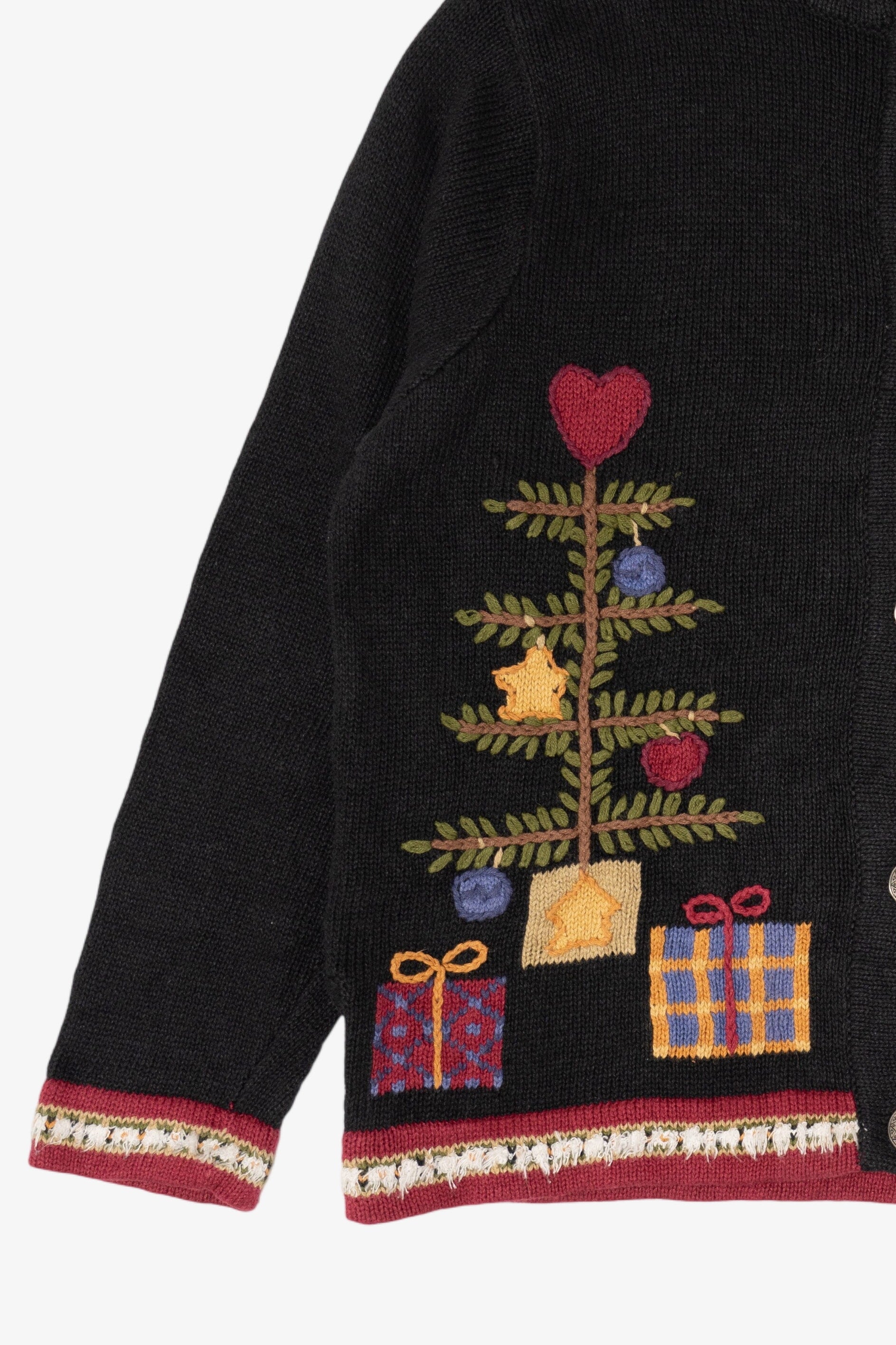 Vintage Black Northern Isles Santa Ugly Christmas Cardigan (2000s)
