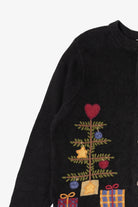 Vintage Black Northern Isles Santa Ugly Christmas Cardigan (2000s)