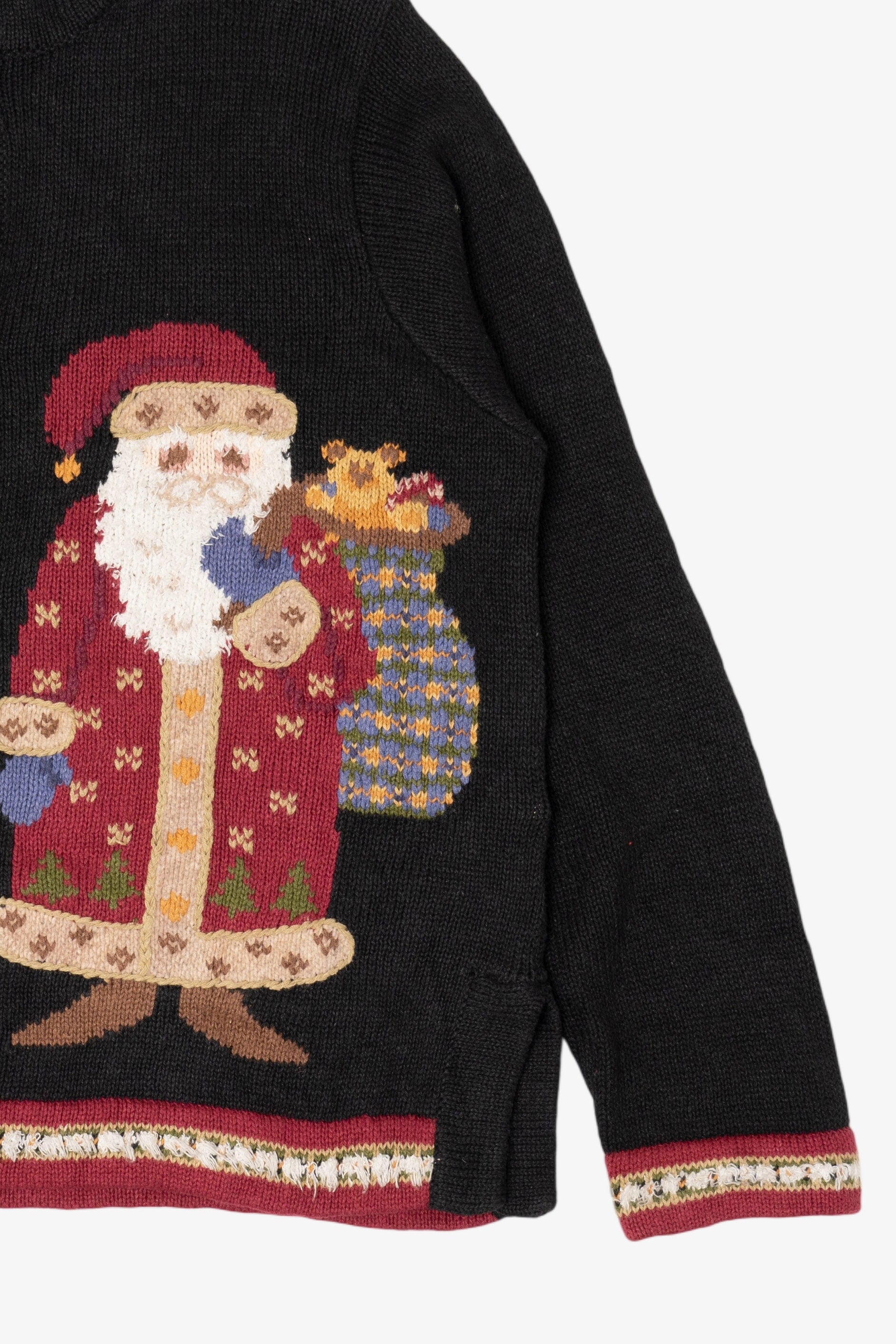 Vintage Black Northern Isles Santa Ugly Christmas Cardigan (2000s)
