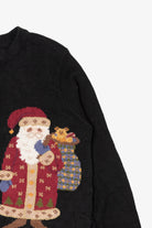 Vintage Black Northern Isles Santa Ugly Christmas Cardigan (2000s)