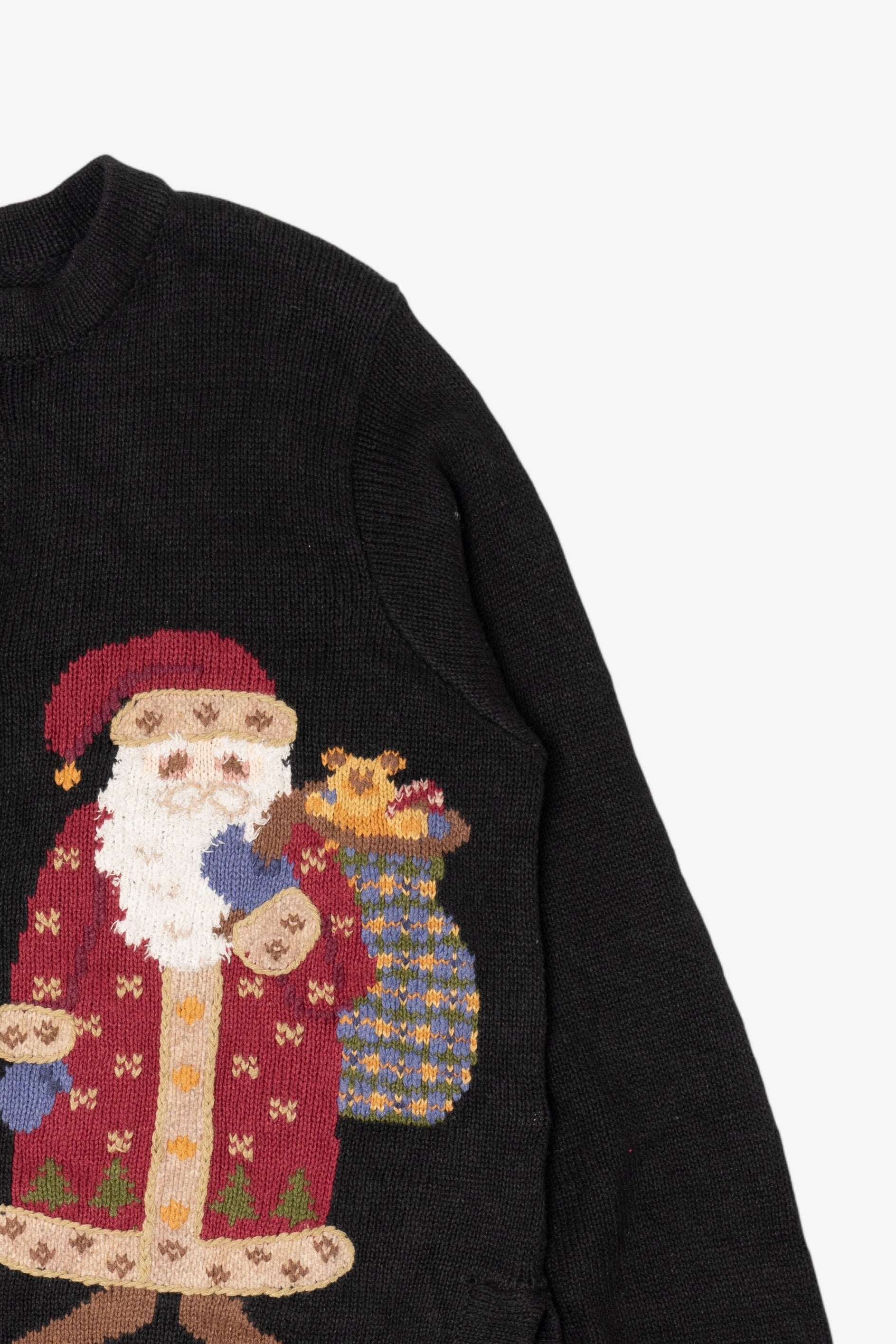Vintage Black Northern Isles Santa Ugly Christmas Cardigan (2000s)