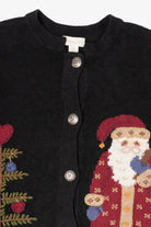Vintage Black Northern Isles Santa Ugly Christmas Cardigan (2000s)