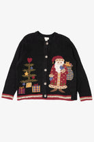Vintage Black Northern Isles Santa Ugly Christmas Cardigan (2000s)