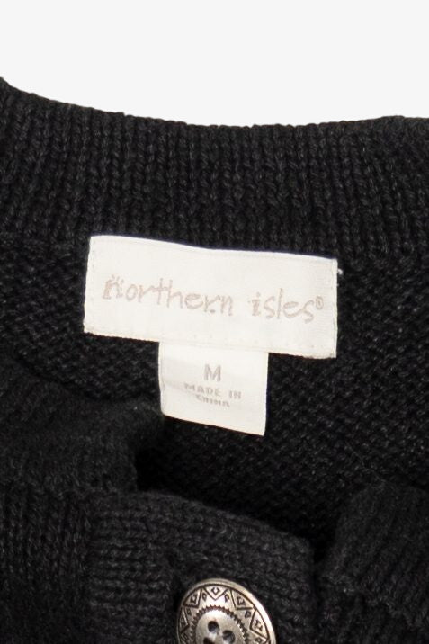 Vintage Black Northern Isles Santa Ugly Christmas Cardigan (2000s)