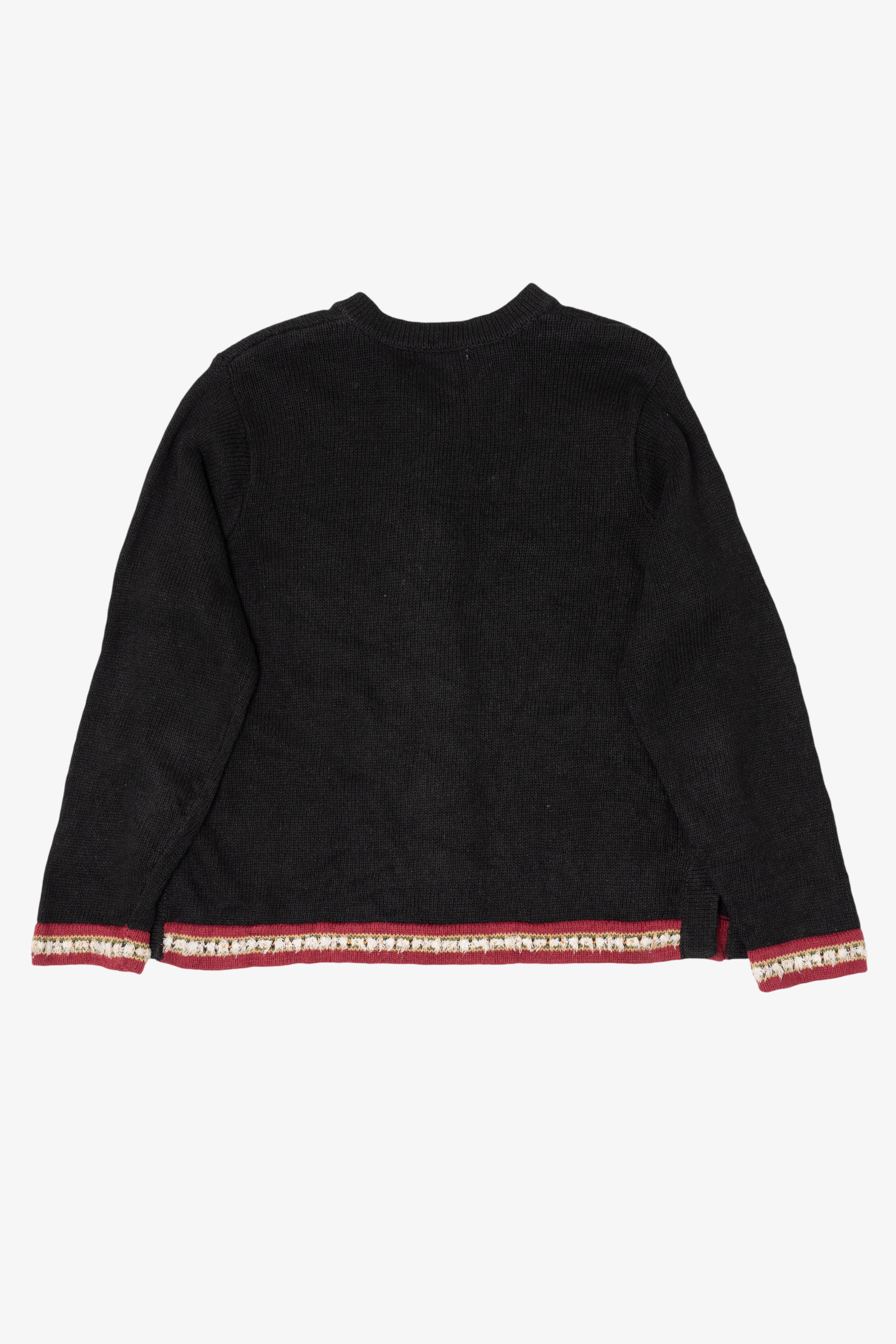 Vintage Black Northern Isles Santa Ugly Christmas Cardigan (2000s)