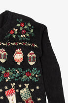 Vintage Black Tiara International Ornaments Ugly Christmas Cardigan (2000s)