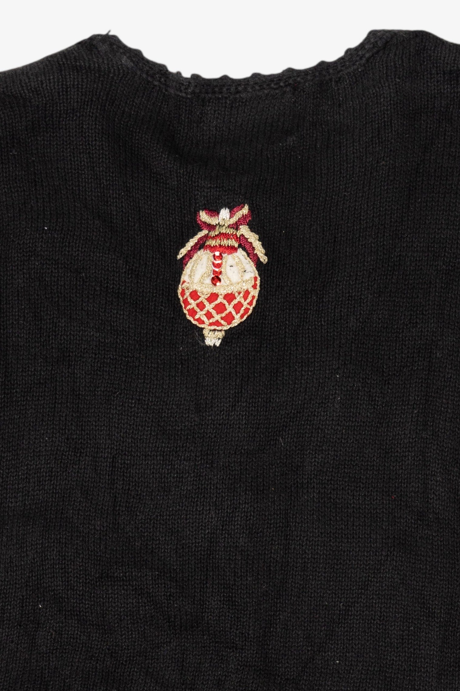 Vintage Black Tiara International Ornaments Ugly Christmas Cardigan (2000s)