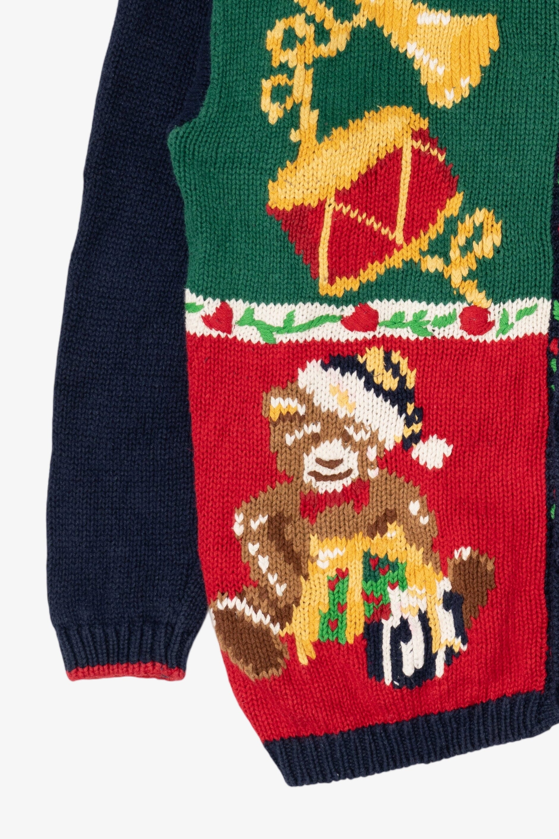 Vintage Navy Blue Alexandra Bartlett Ugly Christmas Cardigan (1990s)