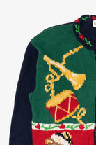 Vintage Navy Blue Alexandra Bartlett Ugly Christmas Cardigan (1990s)