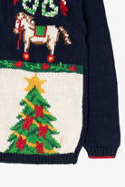 Vintage Navy Blue Alexandra Bartlett Ugly Christmas Cardigan (1990s)