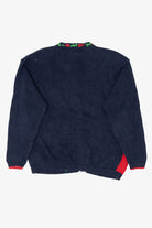 Vintage Navy Blue Alexandra Bartlett Ugly Christmas Cardigan (1990s)