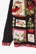 Vintage Black Heirloom Collectible Cardinals Ugly Christmas Cardigan (1990s)