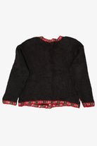 Vintage Black Heirloom Collectible Cardinals Ugly Christmas Cardigan (1990s)