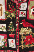 Vintage Black Heirloom Collectible Cardinals Ugly Christmas Cardigan (1990s)