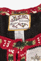 Vintage Black Heirloom Collectible Cardinals Ugly Christmas Cardigan (1990s)
