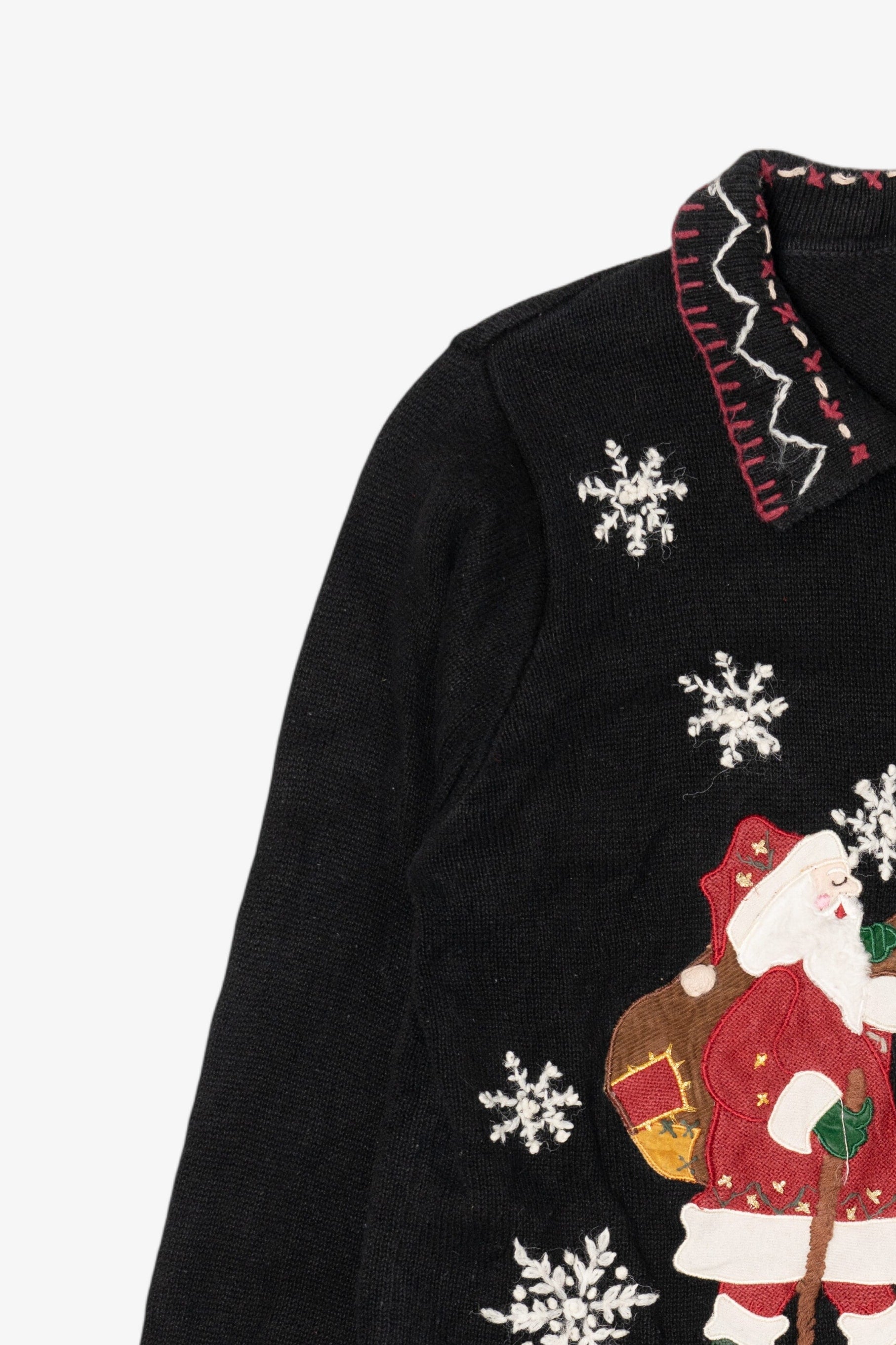 Vintage Black Victoria Jones Santa Ugly Christmas Cardigan (2000s)