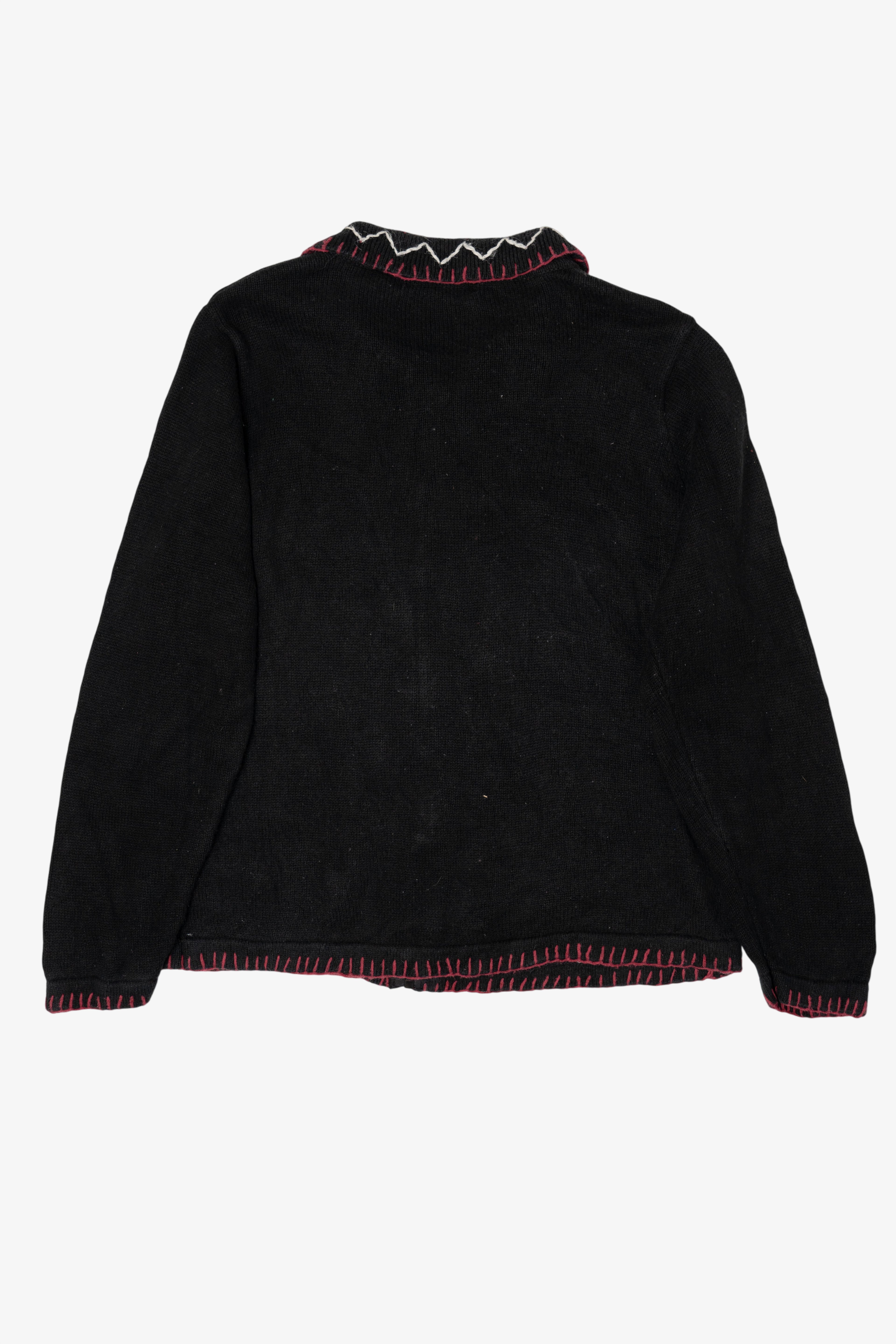 Vintage Black Victoria Jones Santa Ugly Christmas Cardigan (2000s)