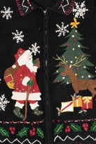 Vintage Black Victoria Jones Santa Ugly Christmas Cardigan (2000s)