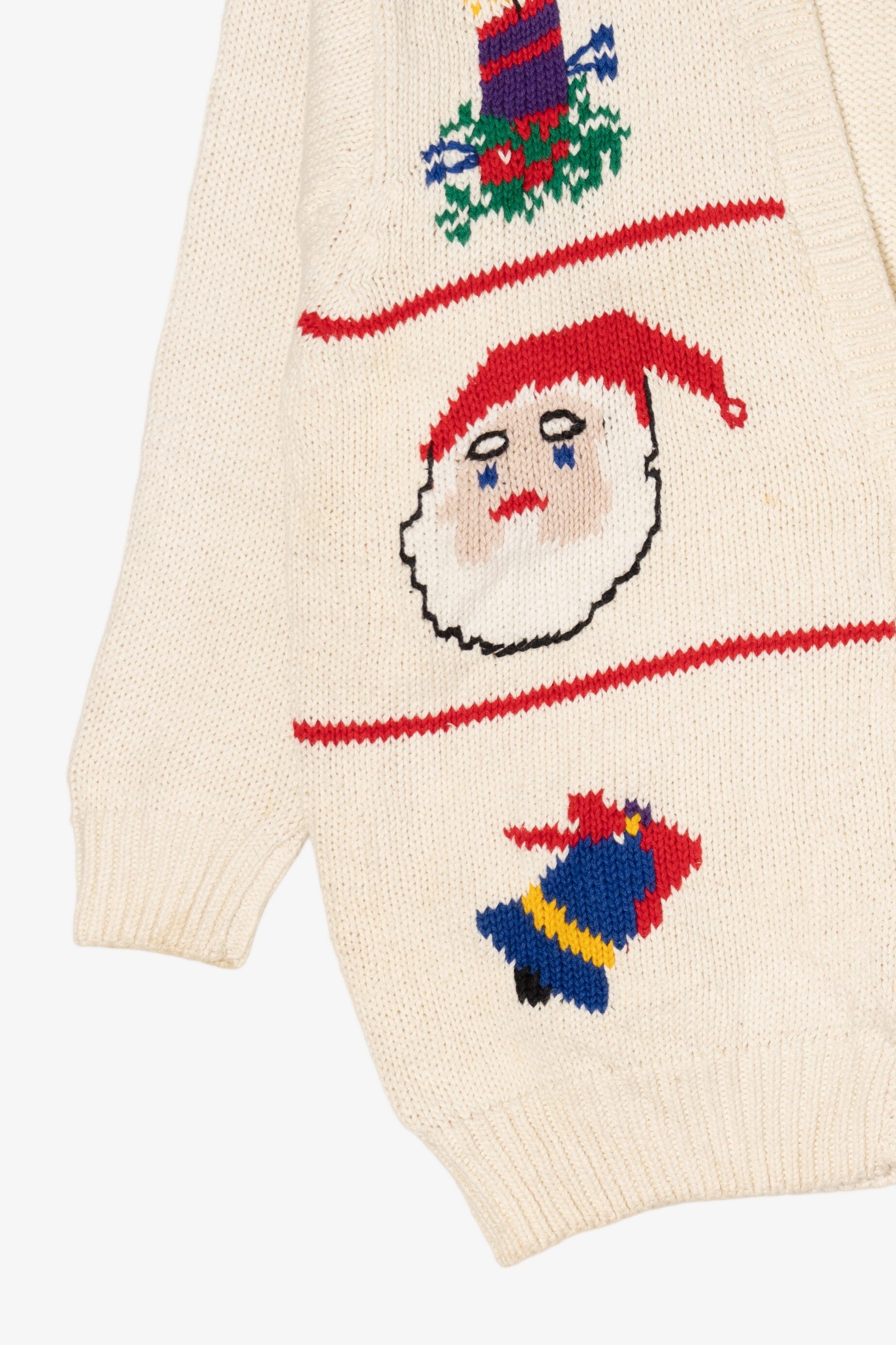 Vintage White Amanda Scott Ugly Christmas Cardigan (1990s)