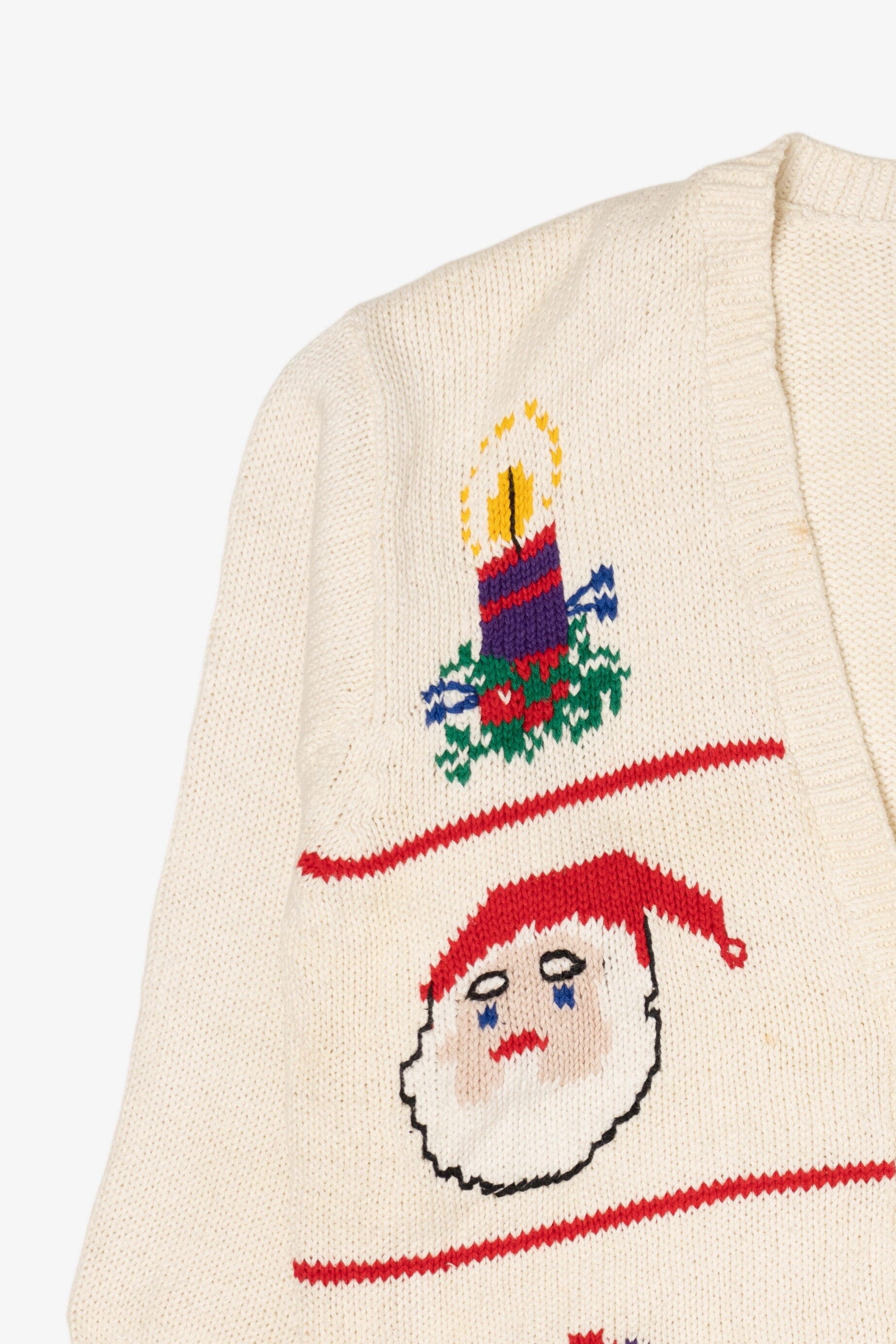 Vintage White Amanda Scott Ugly Christmas Cardigan (1990s)