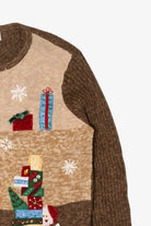 Vintage Brown Tiara International Santa Ugly Christmas Cardigan (2000s)