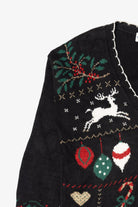 Vintage Black Bedford Fair Ugly Christmas Cardigan (1990s)