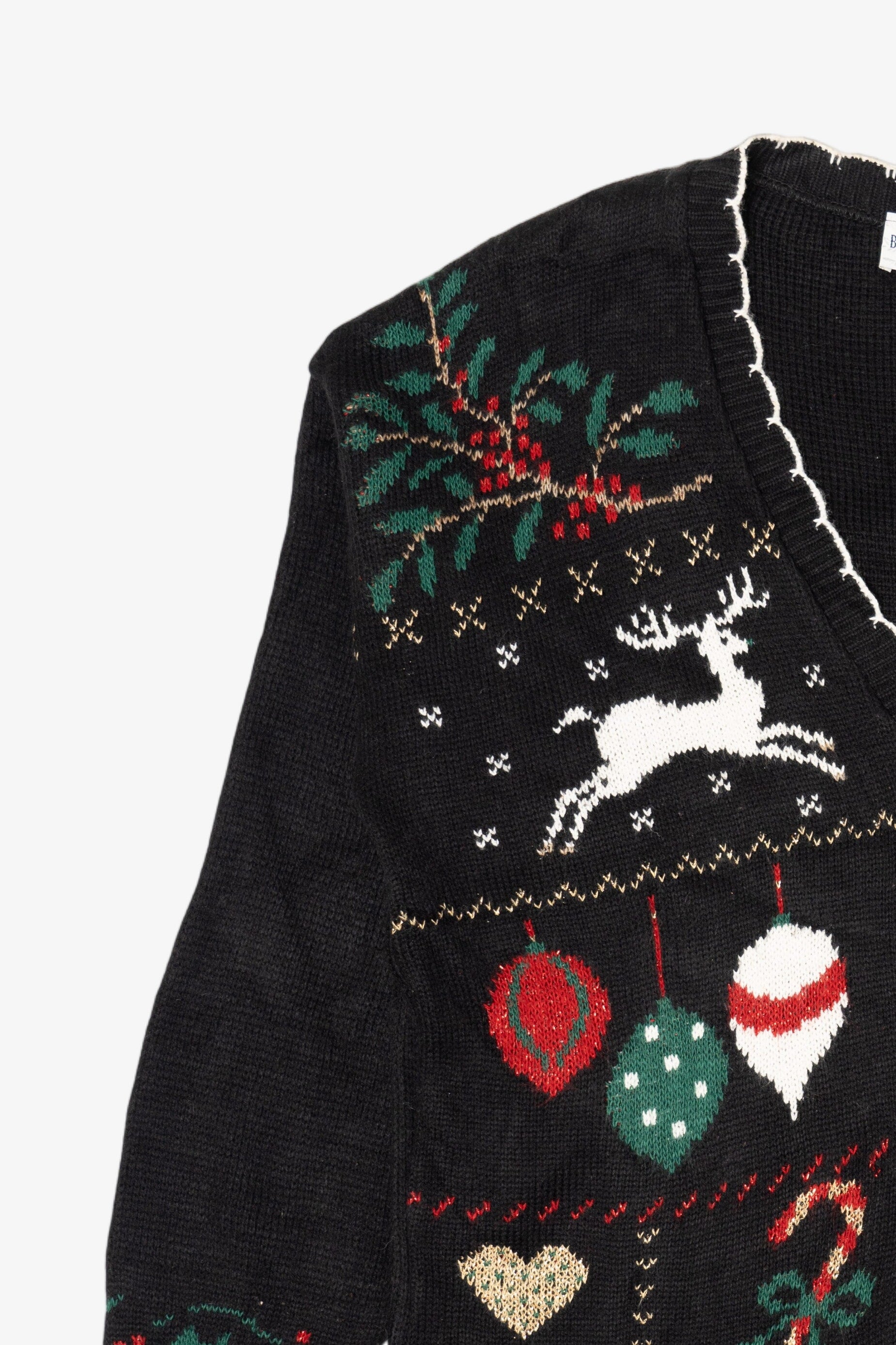 Vintage Black Bedford Fair Ugly Christmas Cardigan (1990s)