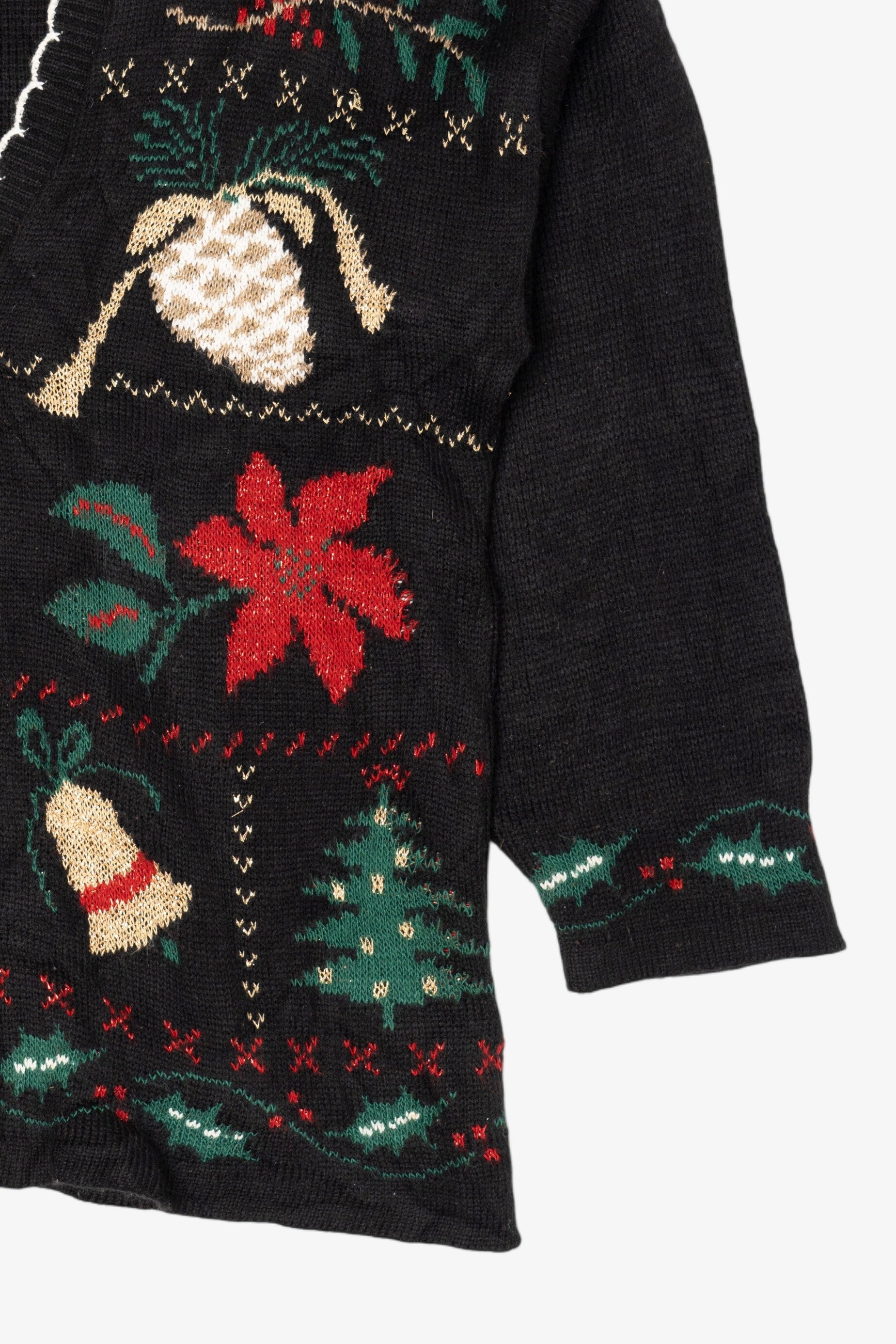 Vintage Black Bedford Fair Ugly Christmas Cardigan (1990s)