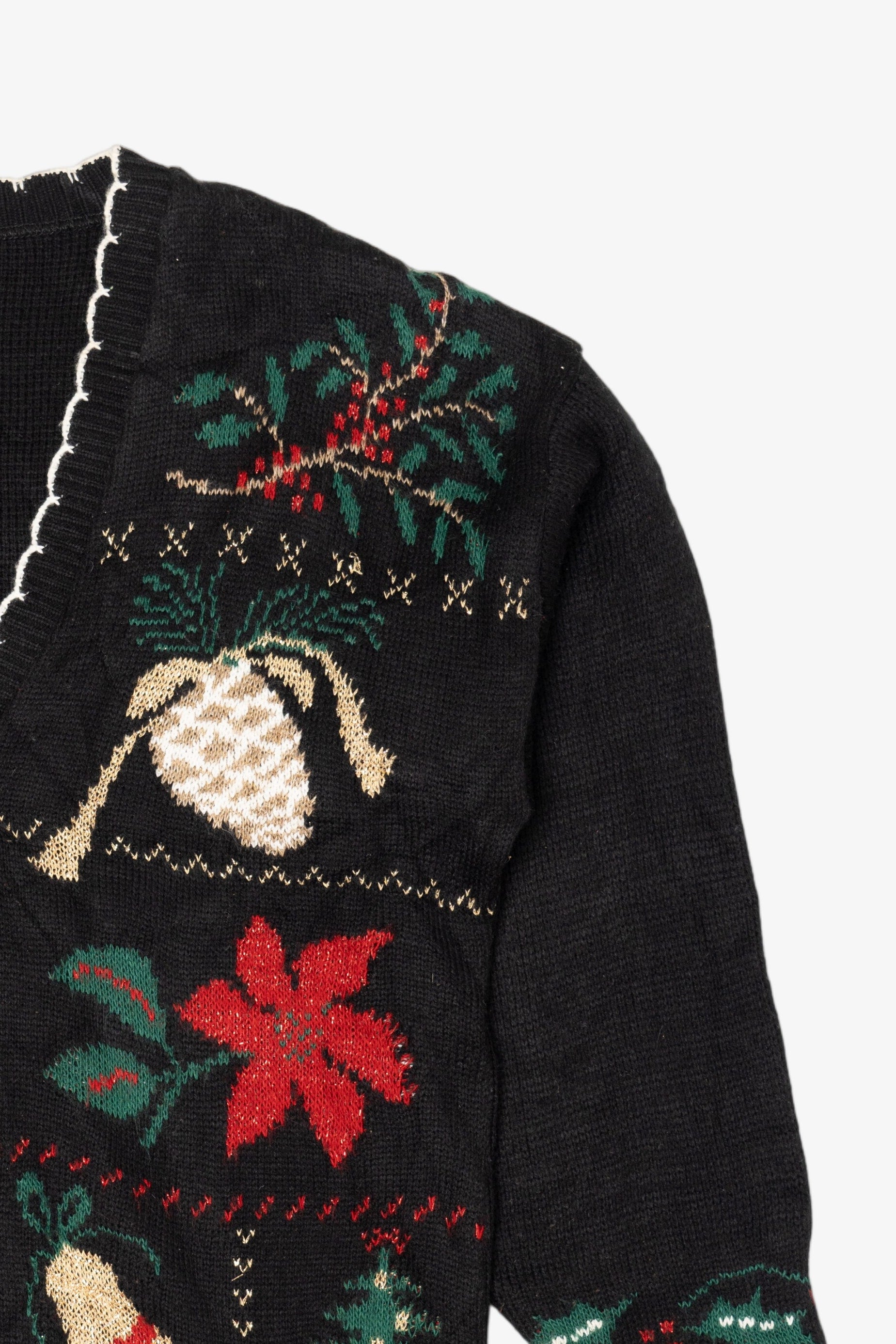 Vintage Black Bedford Fair Ugly Christmas Cardigan (1990s)
