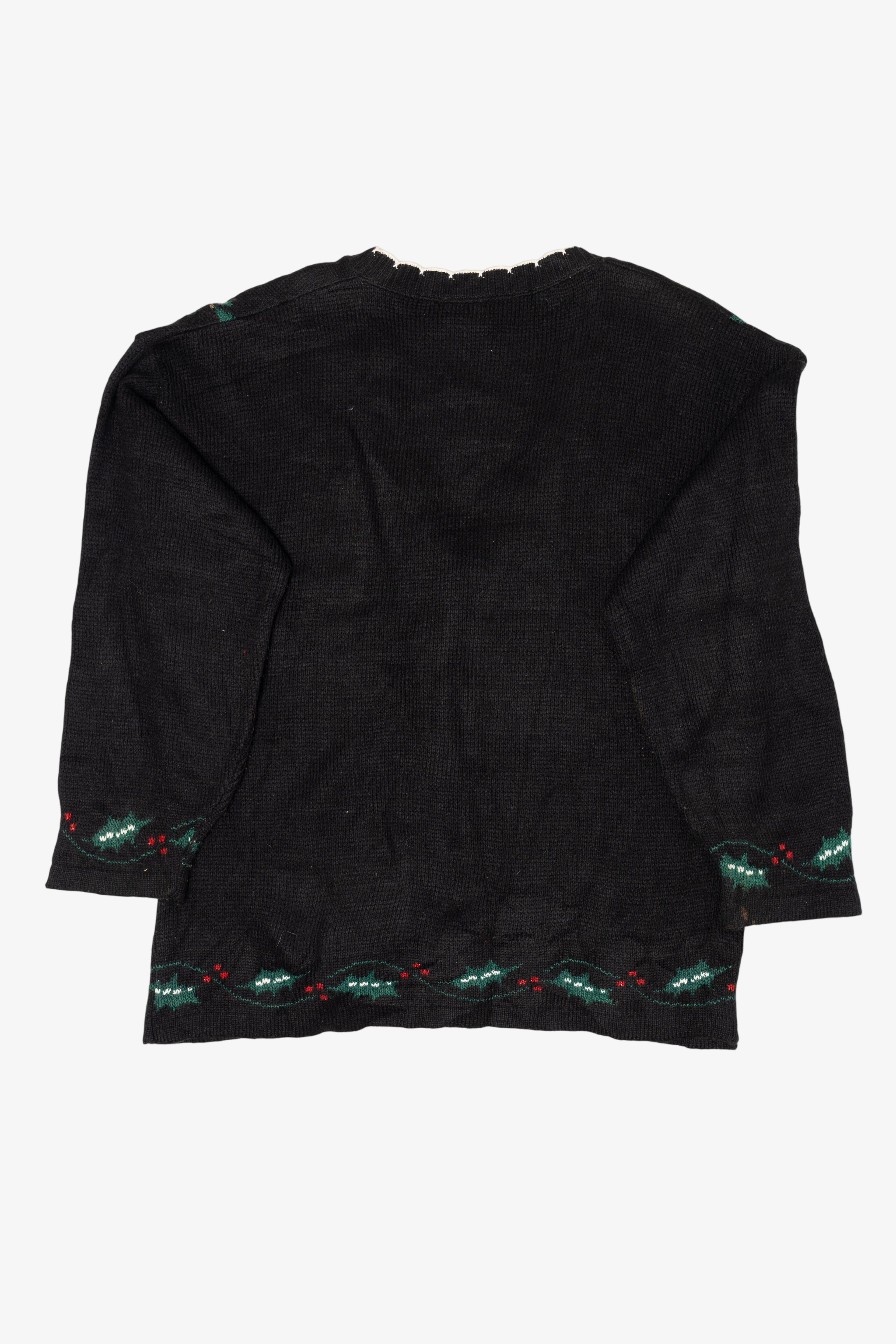 Vintage Black Bedford Fair Ugly Christmas Cardigan (1990s)