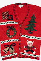 Vintage Red Private Eyes Ugly Christmas Pullover (1990s)
