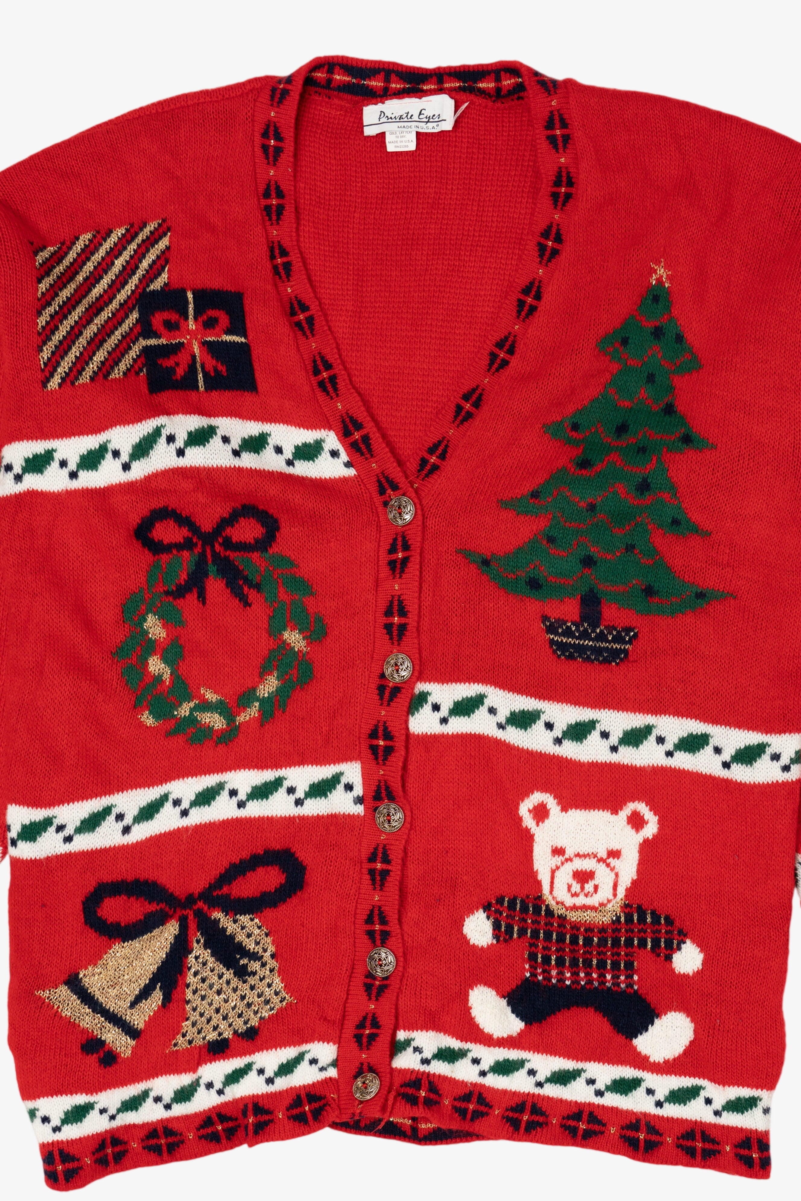 Vintage Red Private Eyes Ugly Christmas Pullover (1990s)