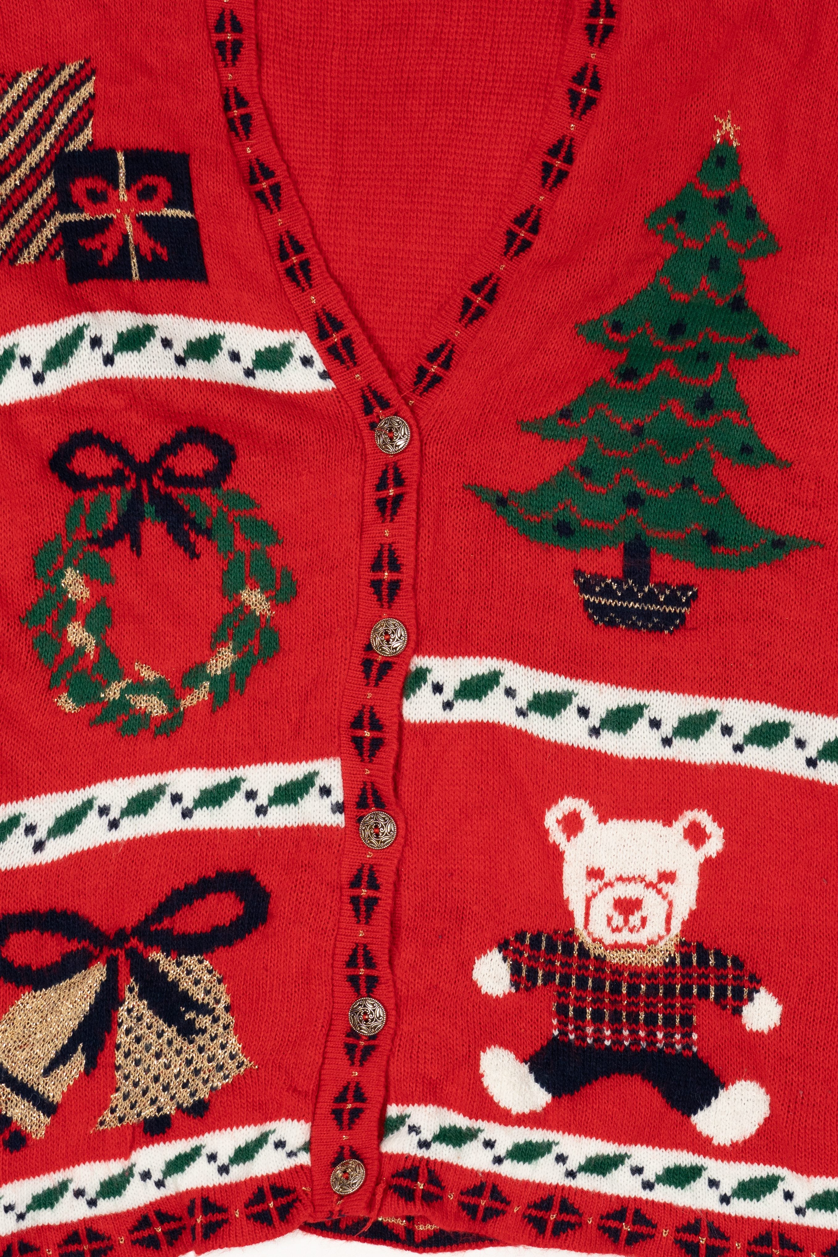Vintage Red Private Eyes Ugly Christmas Pullover (1990s)