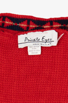 Vintage Red Private Eyes Ugly Christmas Pullover (1990s)