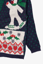 Vintage Navy Blue Cabin Creek Teddy Bears Ugly Christmas Cardigan (1990s)