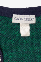 Vintage Navy Blue Cabin Creek Teddy Bears Ugly Christmas Cardigan (1990s)