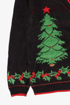 Vintage Black Touchy Subject Teddy Bears Ugly Christmas Cardigan (1980s)