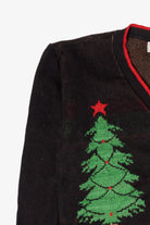 Vintage Black Touchy Subject Teddy Bears Ugly Christmas Cardigan (1980s)