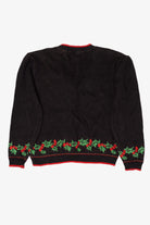 Vintage Black Touchy Subject Teddy Bears Ugly Christmas Cardigan (1980s)