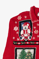 Vintage Red Tiara International Ugly Christmas Cardigan (2000s)