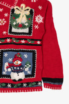 Vintage Red Tiara International Ugly Christmas Cardigan (2000s)