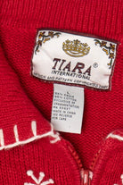 Vintage Red Tiara International Ugly Christmas Cardigan (2000s)