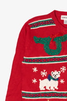 Vintage Red Alfred Dunner Polar Bears Ugly Christmas Cardigan (1990s)