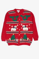 Vintage Red Alfred Dunner Polar Bears Ugly Christmas Cardigan (1990s)