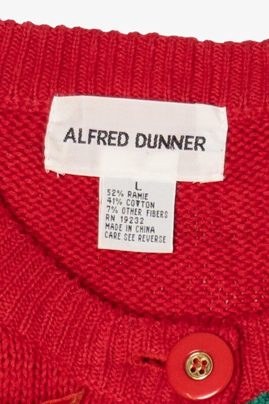 Vintage Red Alfred Dunner Polar Bears Ugly Christmas Cardigan (1990s)